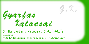 gyarfas kalocsai business card